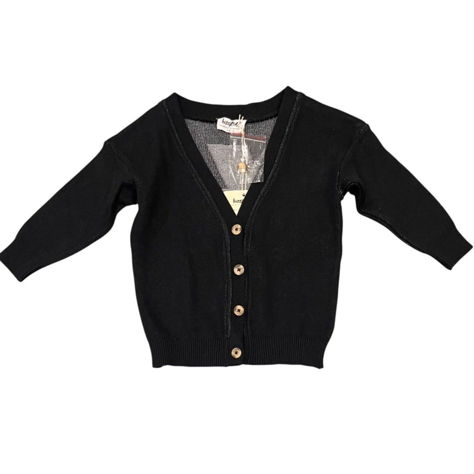 Bizz X Siss Party Cardi, Light The Night Boy's Cardigan Black Size 4 Nwt — image 2 of 5